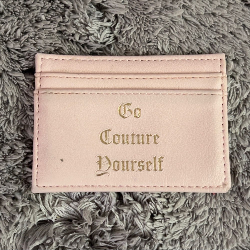 Juicy Couture Pink Card Holder with Gold Foil Script